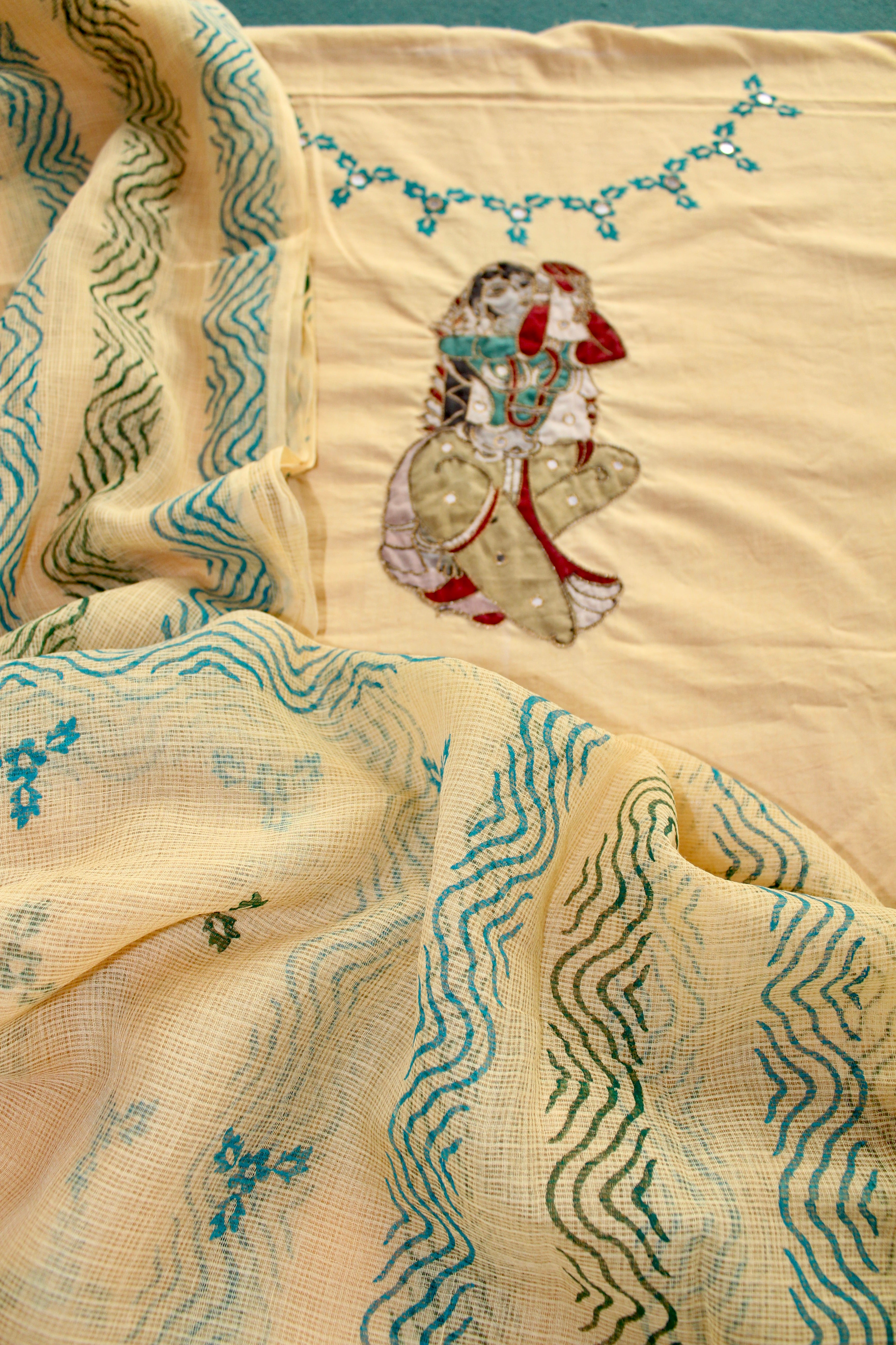 Cotton Set with Kalamkari Applique