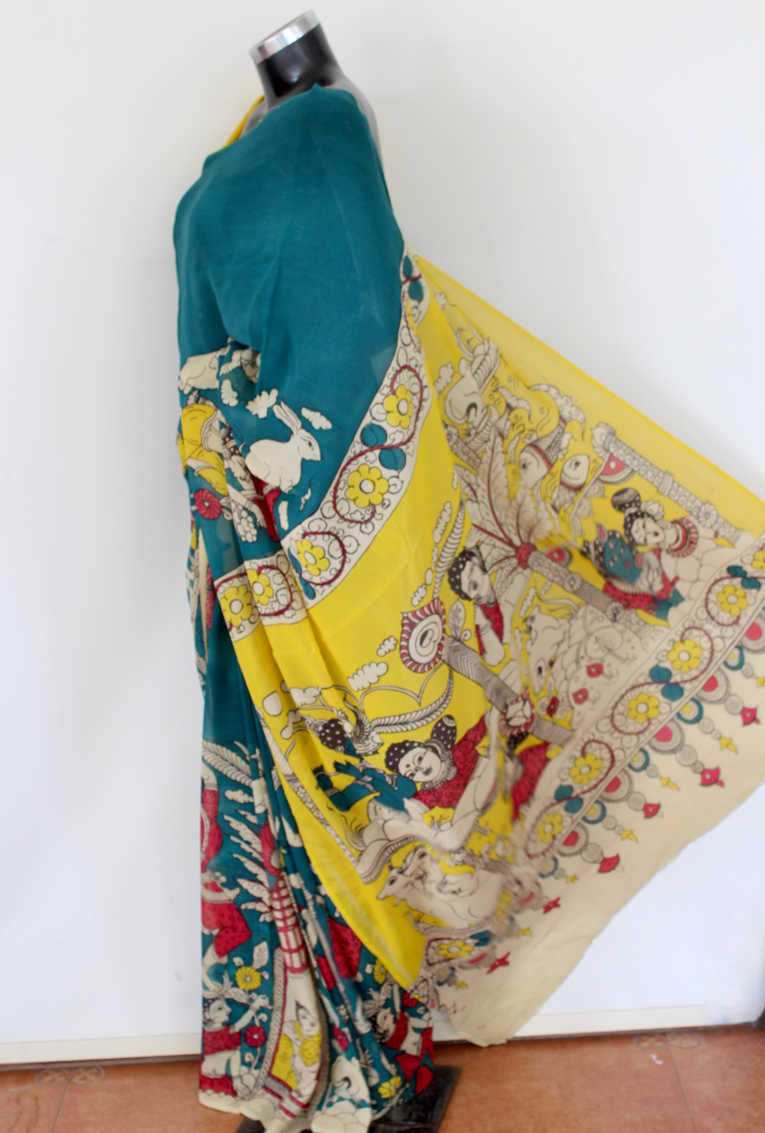 Georgette kalamkari sari