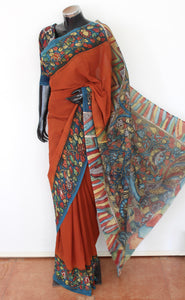 Georgette sari with kalamkari