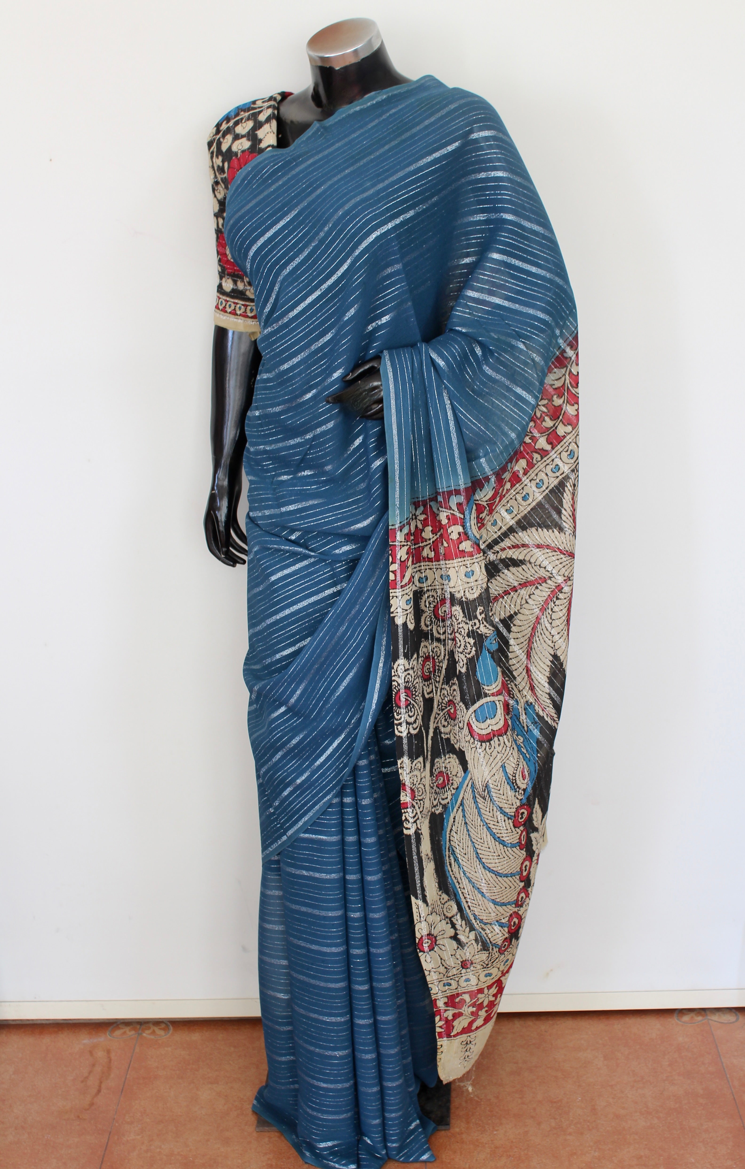 Georgette kalamkari sari