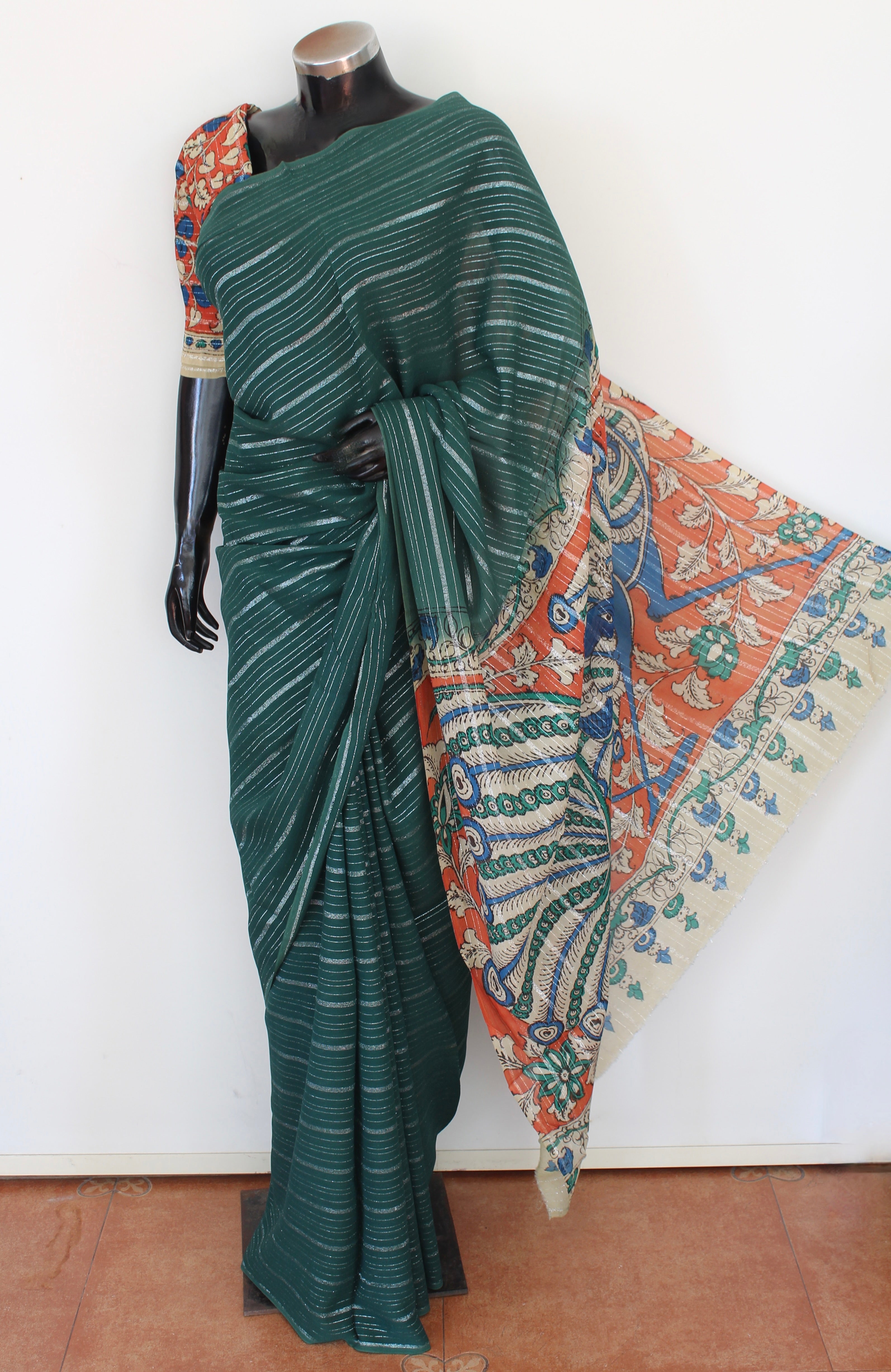 Georgette kalamkari sari