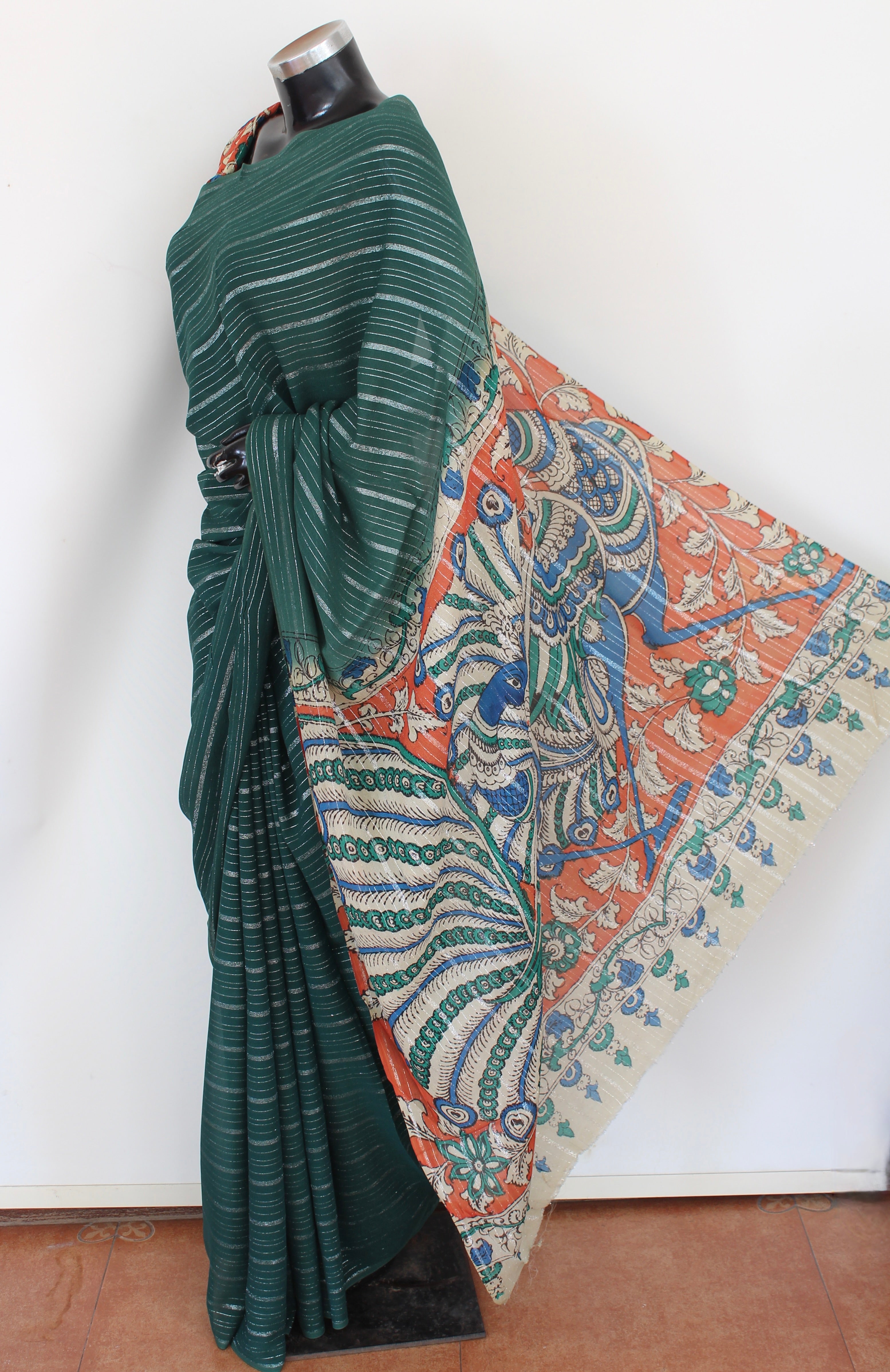 Georgette kalamkari sari