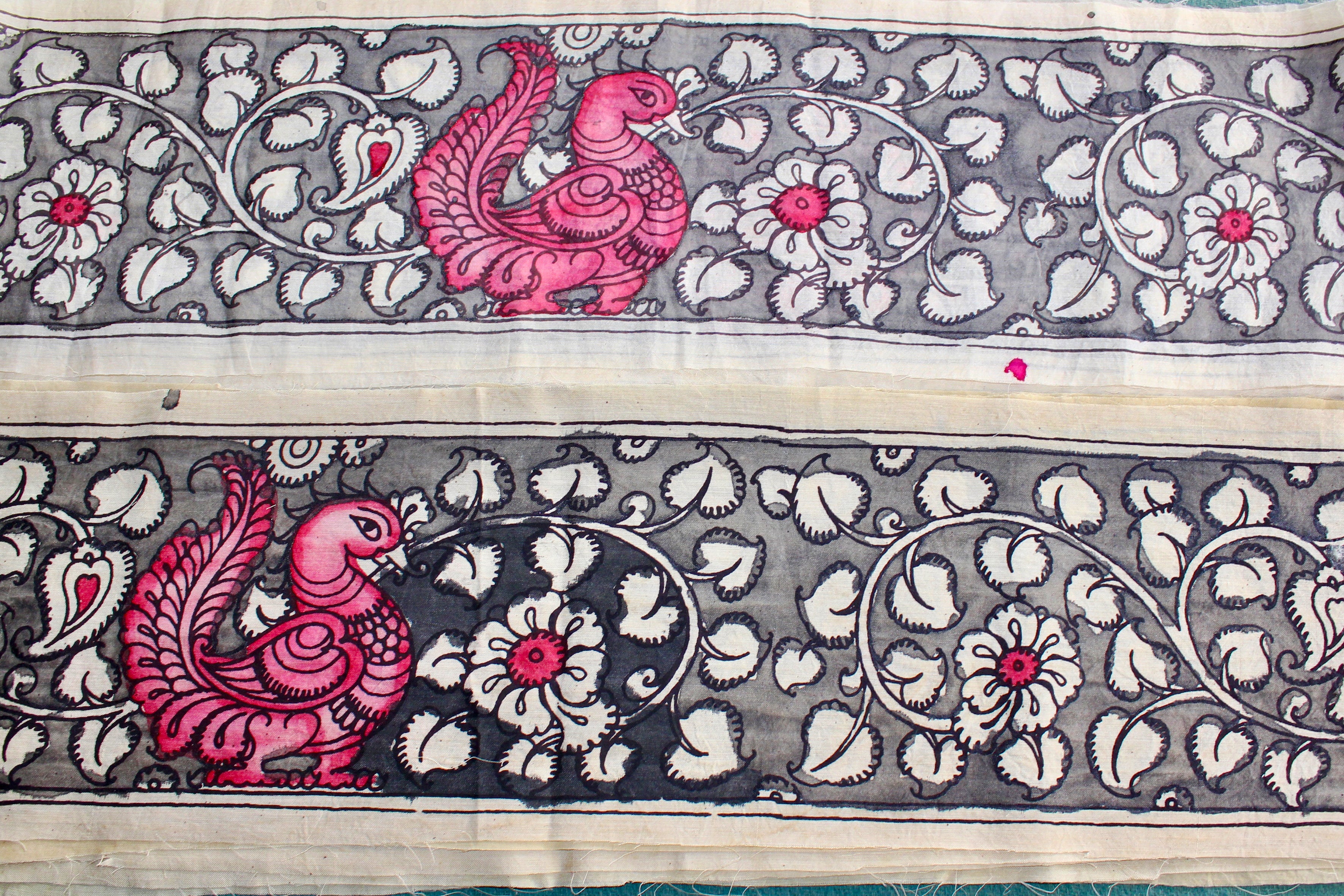 Silk kalamkari sari border