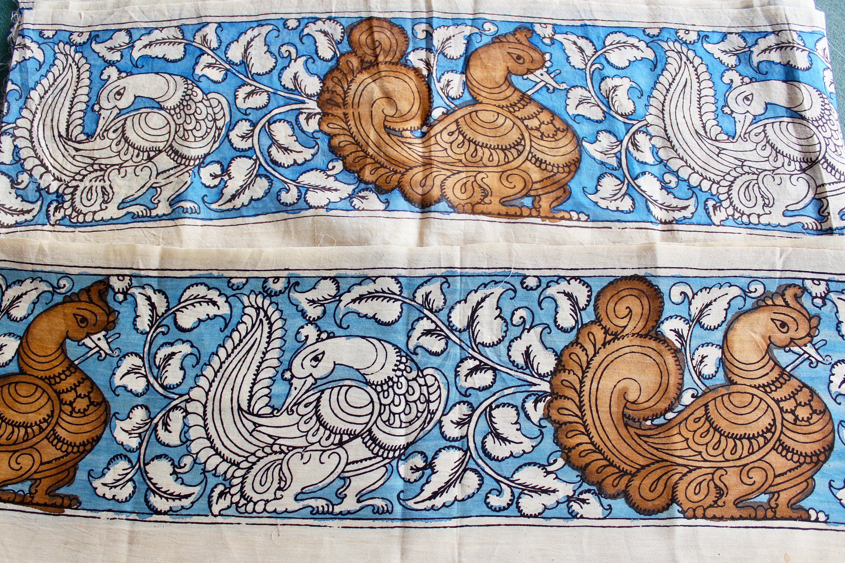 Silk kalamkari sari border
