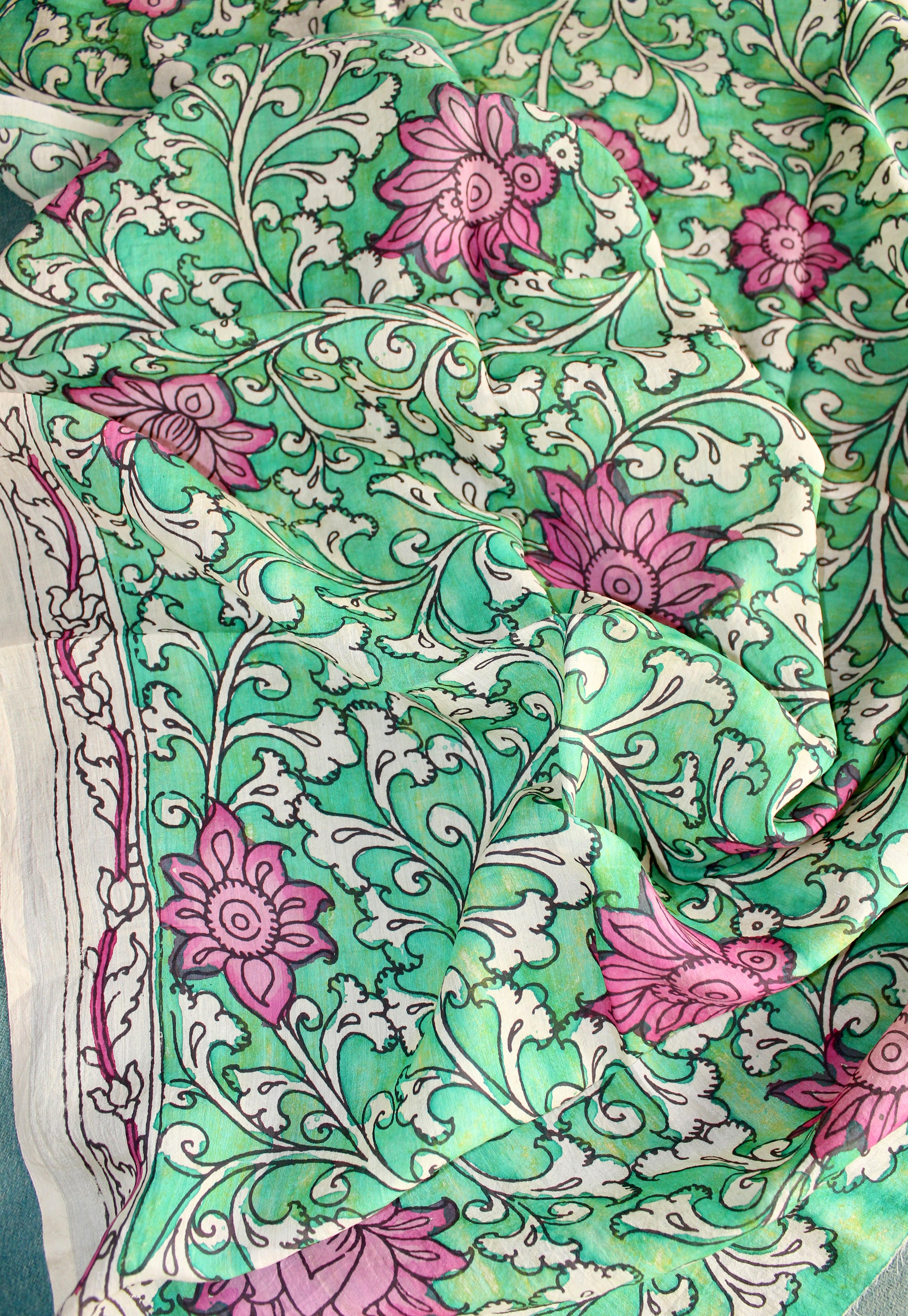 Silk kalamkari blouse fabric