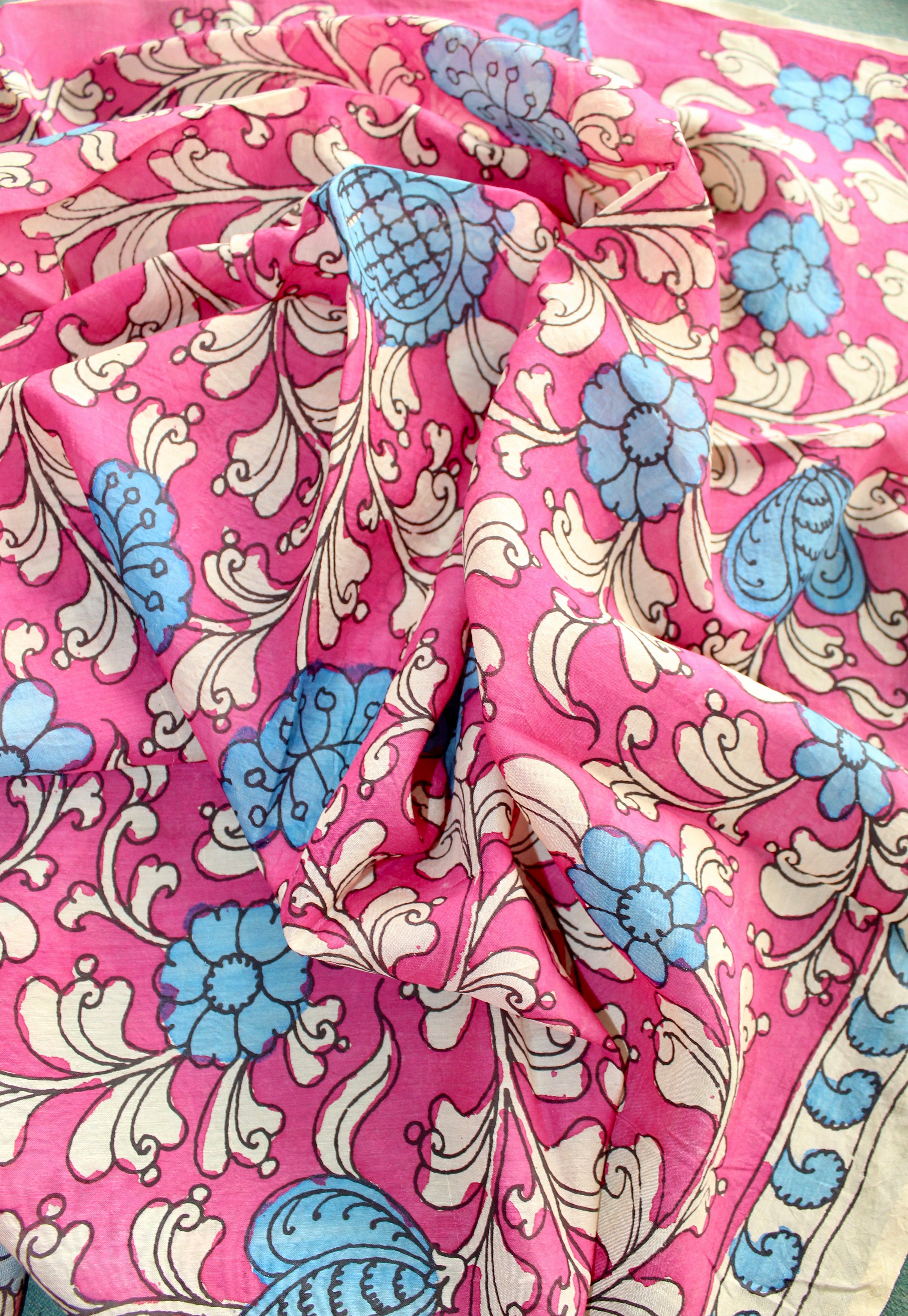 Silk kalamkari blouse fabric