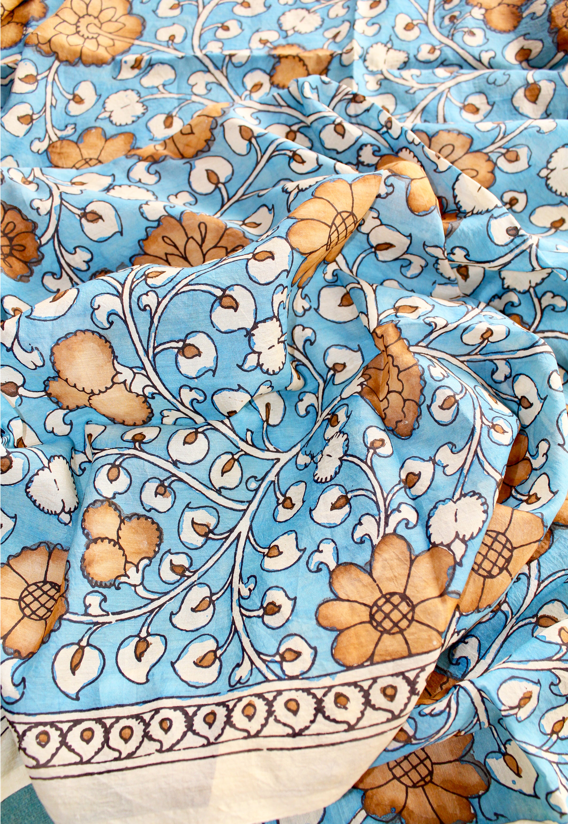 Silk kalamkari blouse fabric