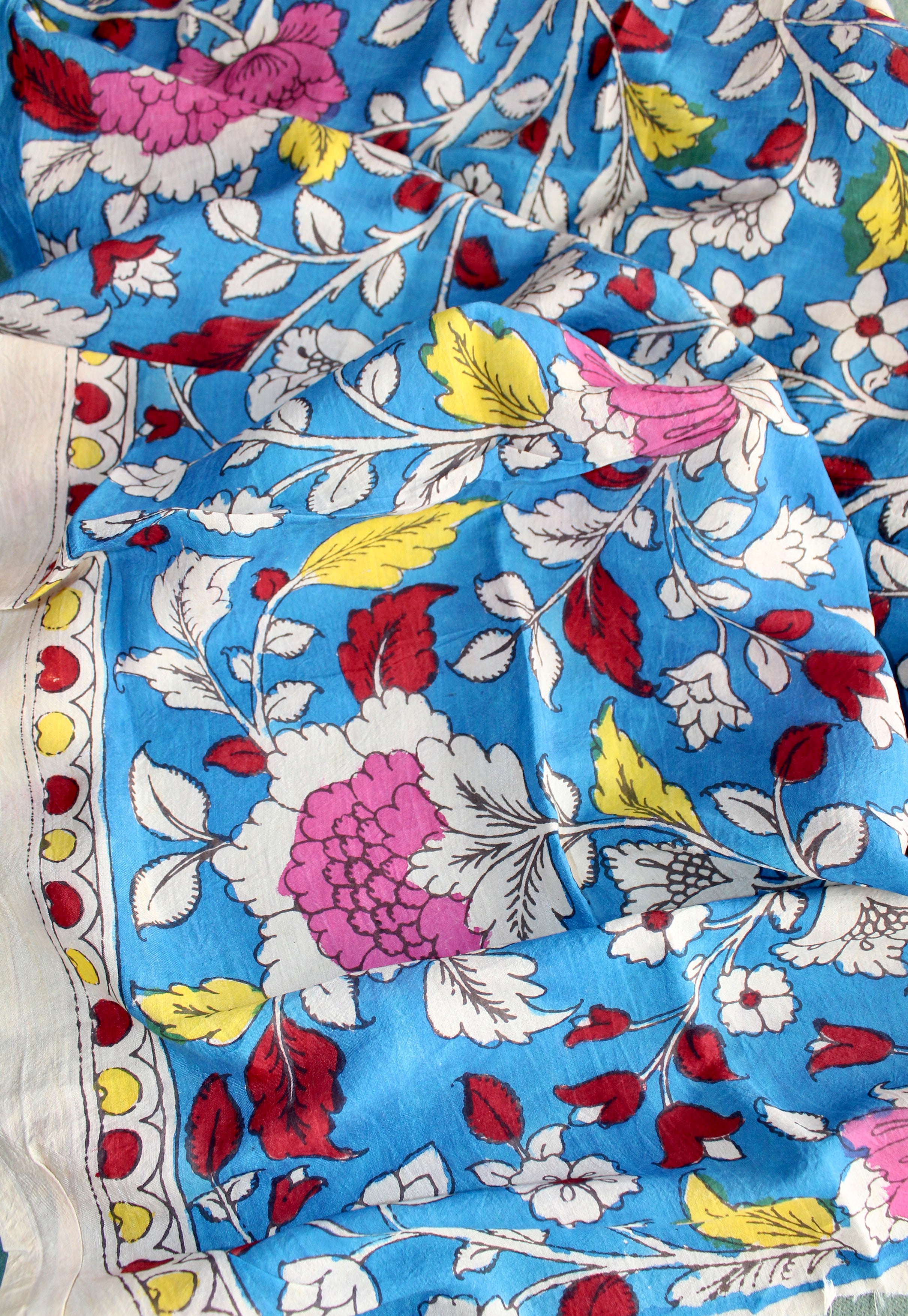 Silk kalamkari blouse fabric