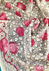 Silk kalamkari blouse fabric