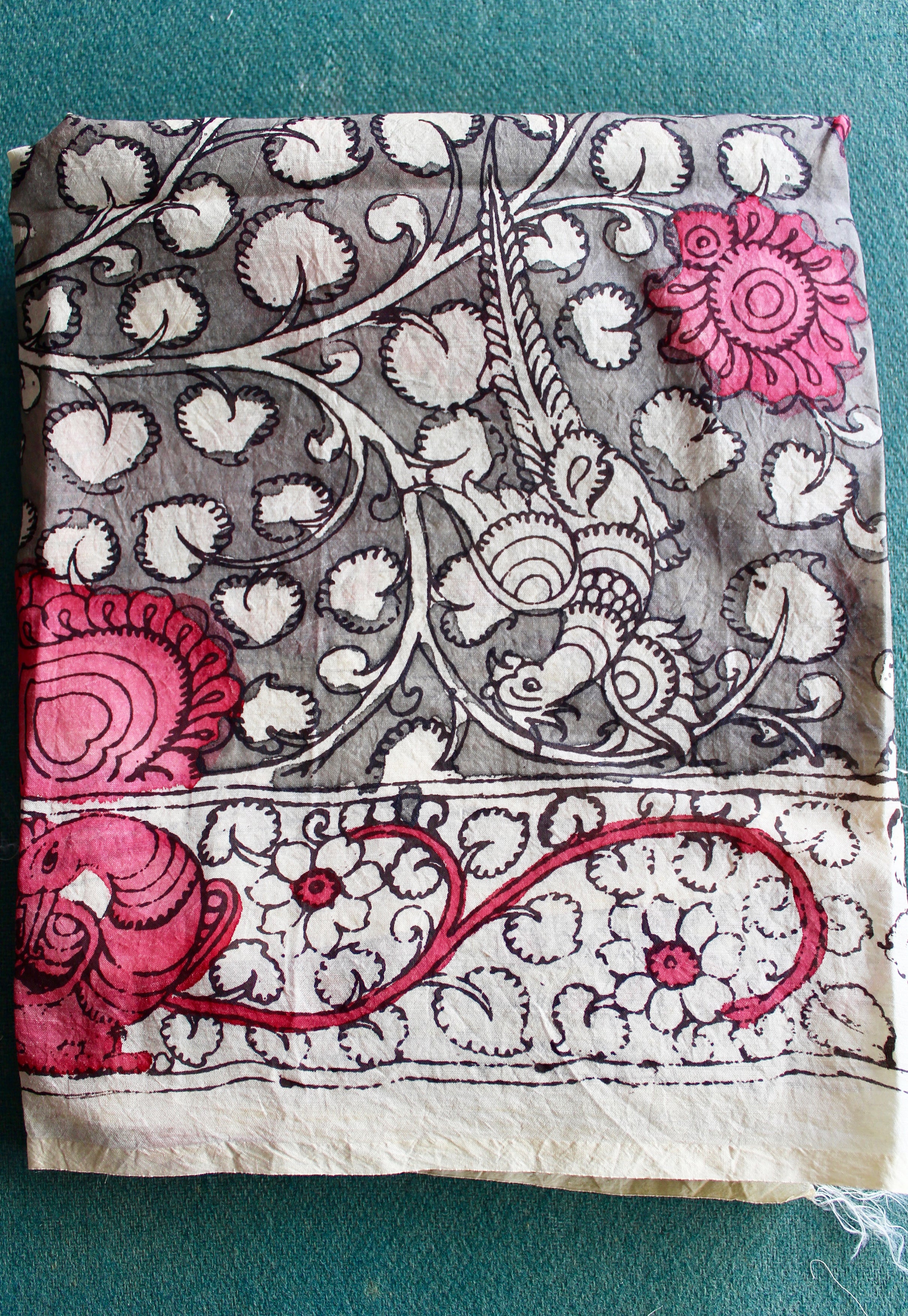Silk kalamkari blouse fabric