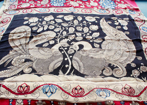 Satin crepe kalamkari sari