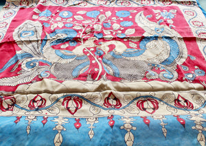Satin crepe kalamkari sari