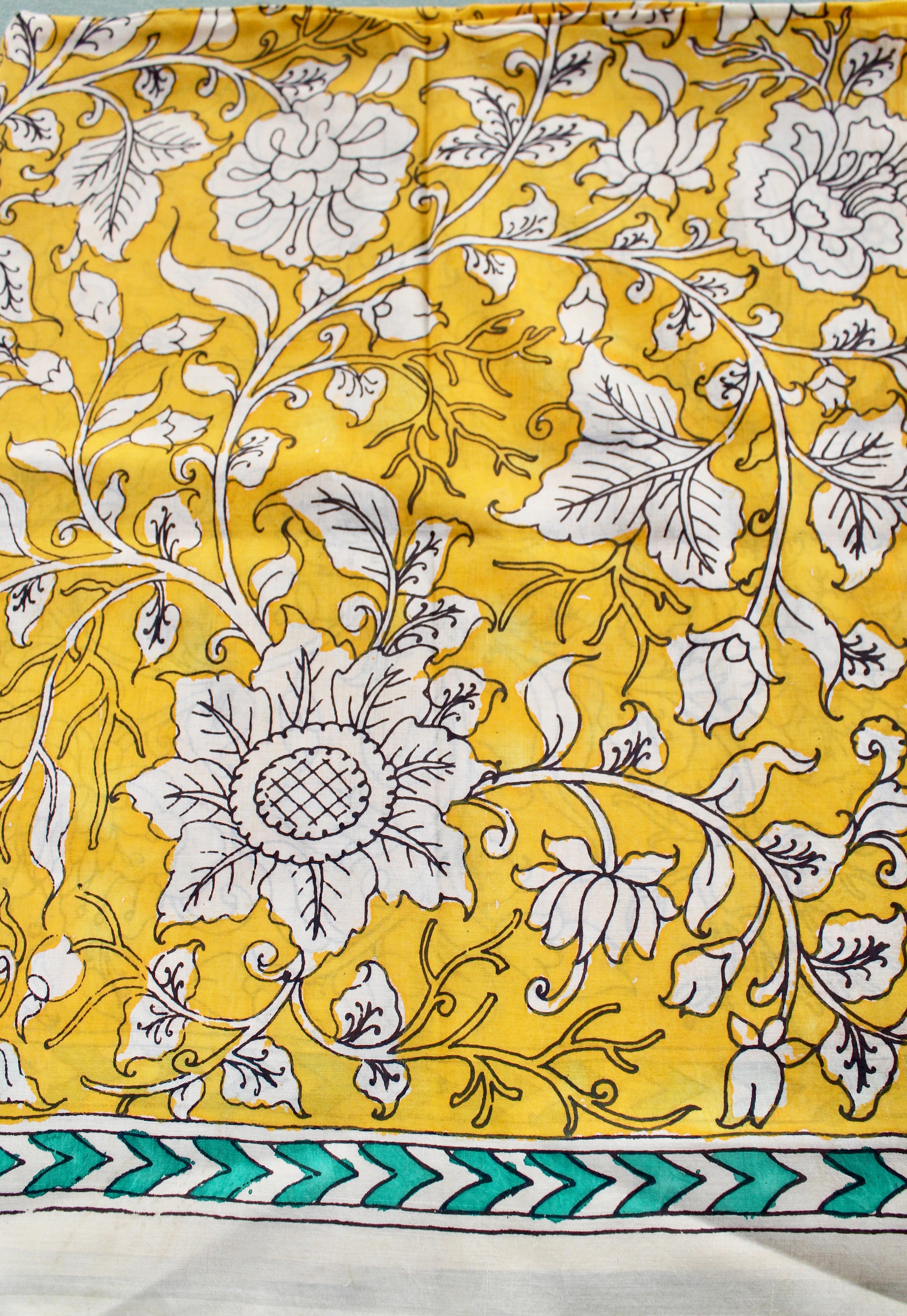 Silk sari with Pen Kalamkari