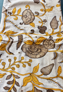 Cotton kurti fabric with mirror work