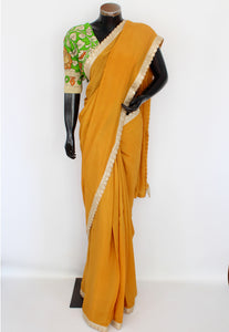 Georgette Crepe sari with kalamkari blouse