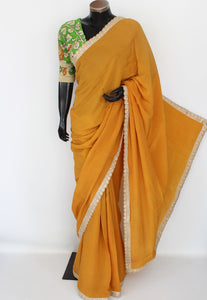 Georgette Crepe sari with kalamkari blouse