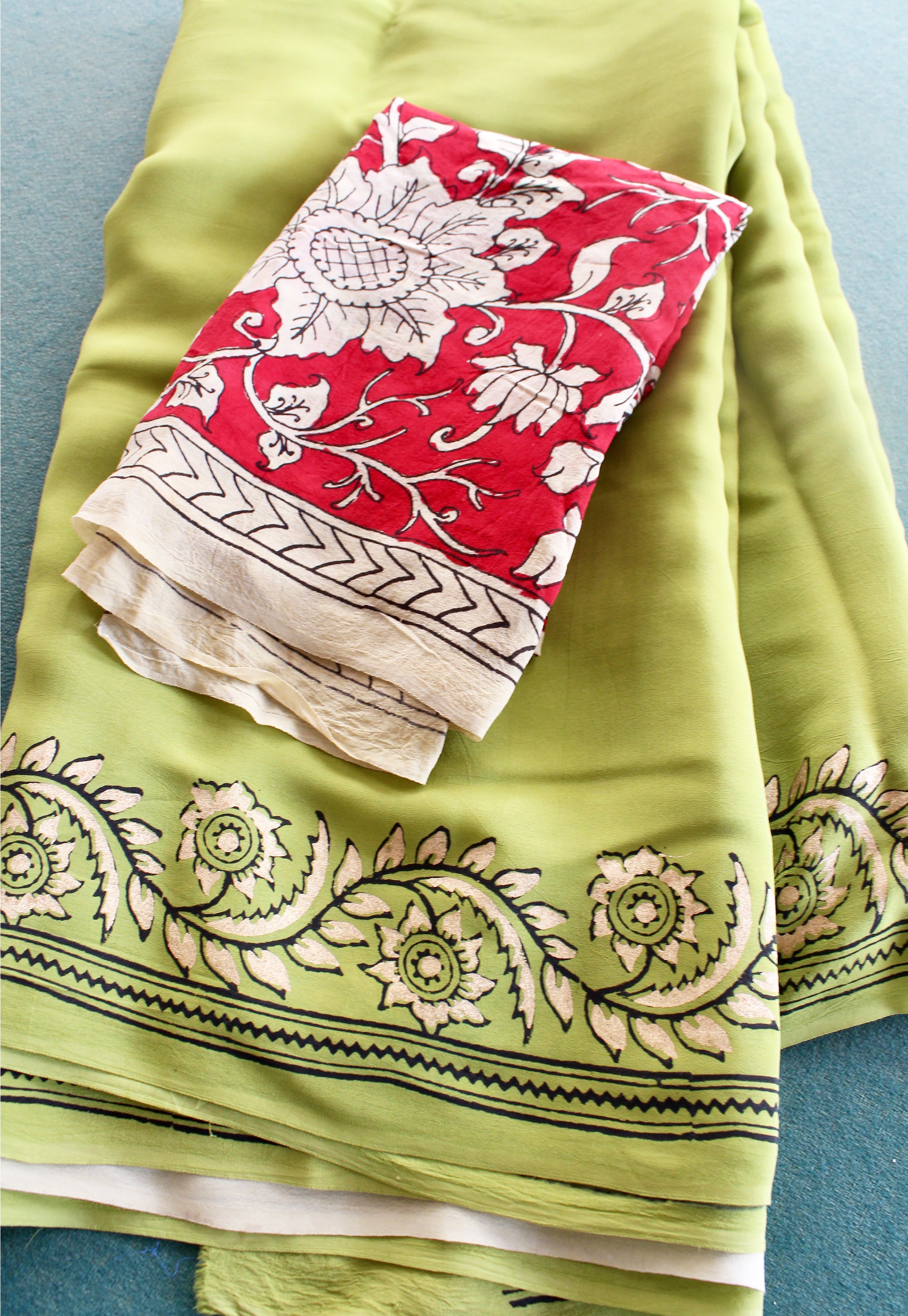Georgette Crepe kalamkari sari