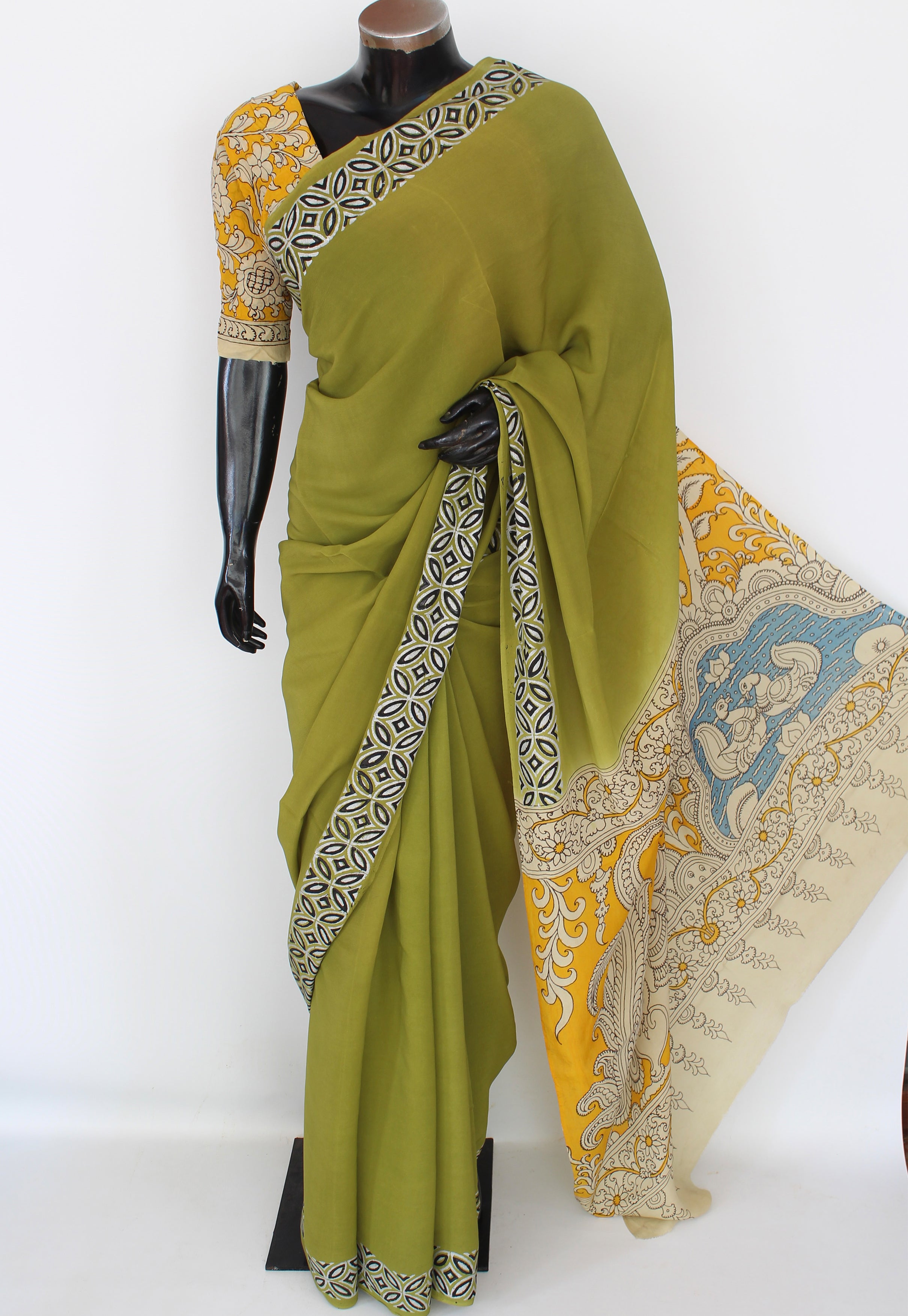 Georgette Crepe kalamkari sari